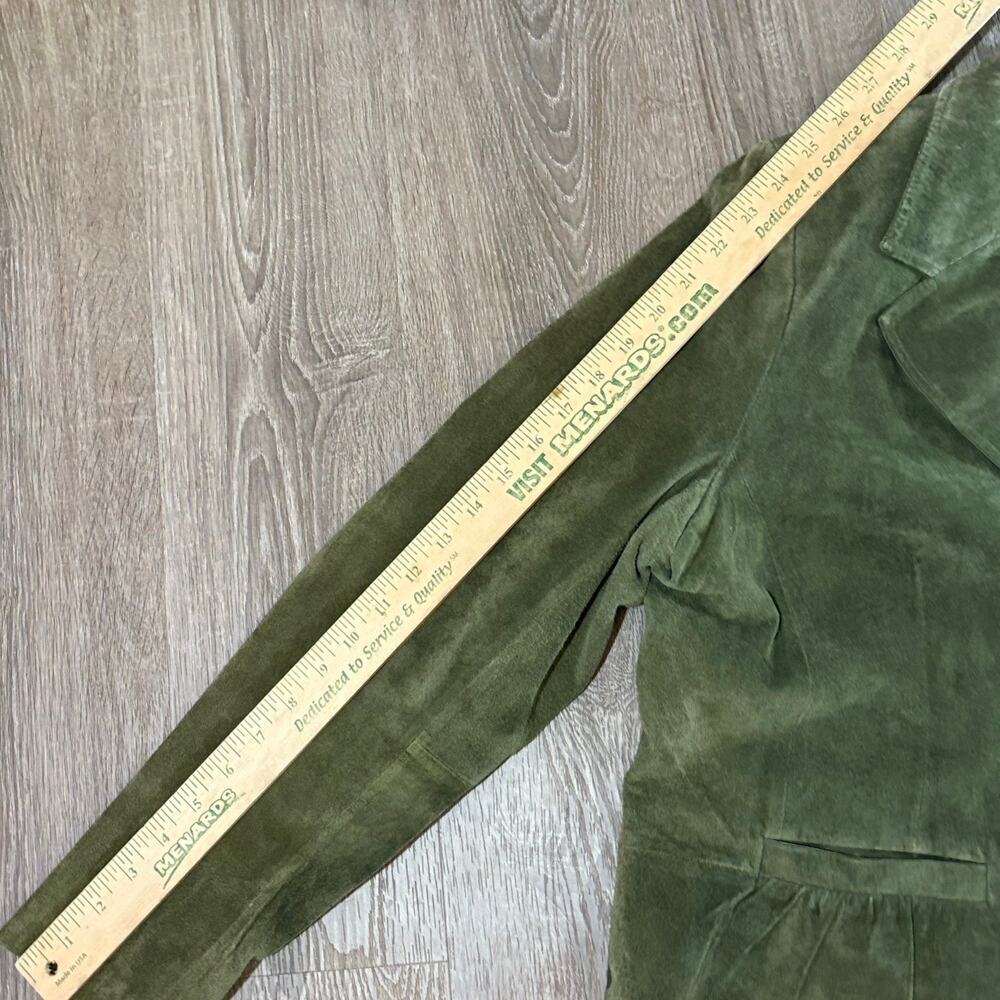 VTG Pursuits Ltd Olive Green Suede Leather Blazer Jacket Women’s XL Y2K​ - Picture 7 of 10